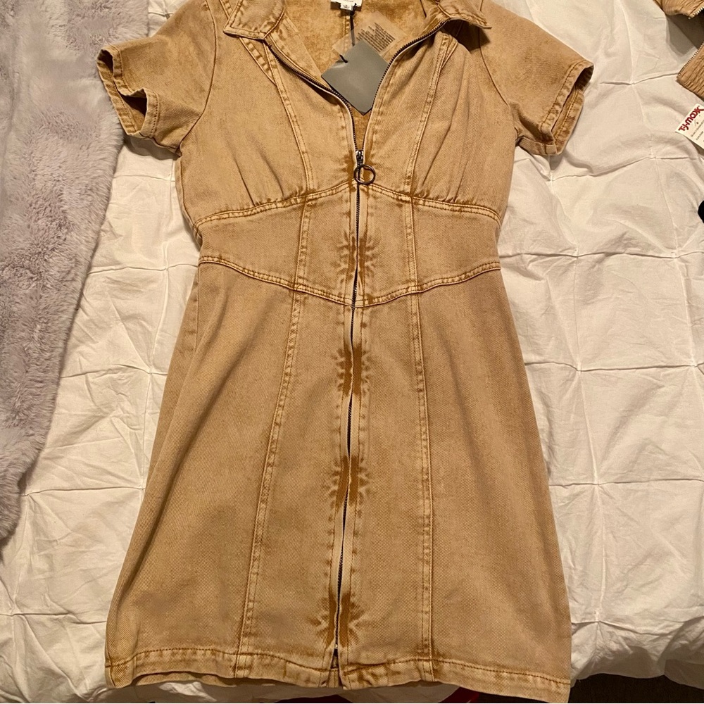 MOVING SALE NWT Brown Denim Dress